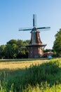 Characteristic windmill in East Frisia, Germany Royalty Free Stock Photo