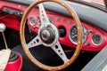 Sterring wheel and dashboard on vintage sports car Royalty Free Stock Photo