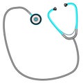 Stethoscope against white