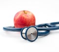 Stethoscope and an apple Royalty Free Stock Photo