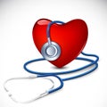 Stethoscope around Heart