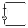 Stethoscope black color and square shape frame made from cable