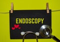 ENDOSCOPY on top of yellow background