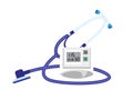 Stethoscope blood presure device icon, flat style Royalty Free Stock Photo