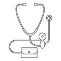 Stethoscope blood presure icon, outline style