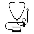 Stethoscope, blood presure icon, simple style