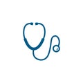 Stethoscope Blue Icon On White Background. Blue Flat Style Vector Illustration Royalty Free Stock Photo
