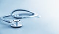 Stethoscope blue tone background