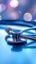 stethoscope with blur bokeh background Royalty Free Stock Photo