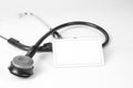 Stethoscope and business card Royalty Free Stock Photo