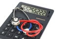 Stethoscope and calculator