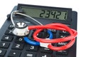 Stethoscope and calculator