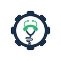 Stethoscope call gear shape concept logo design icon