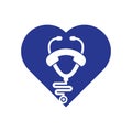 Stethoscope call heart shape concept logo design icon