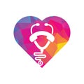 Stethoscope call heart shape concept logo design icon