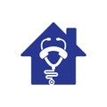 Stethoscope call home shape concept logo design icon