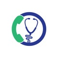 Stethoscope call logo design icon vector.