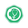 Stethoscope call logo design icon vector.