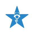 Stethoscope call star shape concept logo design icon