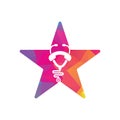 Stethoscope call star shape concept logo design icon