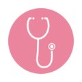 Stethoscope cardio device block silhouette style icon