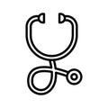 Stethoscope cardio device icon. Pictogram isolated on a white background