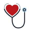 Stethoscope cardio medical tool with heart