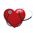 Stethoscope cardio medical tool with heart