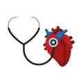 Stethoscope cardio medical tool with heart