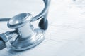 Stethoscope and cardiogram on the form Royalty Free Stock Photo