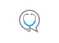Stethoscope chat icon advice doctor consultation symbol icon design illustration isolated on white background Royalty Free Stock Photo