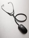 Stethoscope computer mouse medical online concept Royalty Free Stock Photo