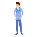 Stethoscope doctor nursing home icon, cartoon style