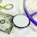 Stethoscope dollar , expenditure on health or financial assistance