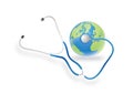 stethoscope and earth Royalty Free Stock Photo
