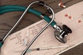 Stethoscope and ECG Trace Royalty Free Stock Photo