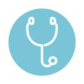 Stethoscope equipment diagnosis medical and health care block style icon