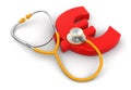 Stethoscope and Euro (clipping path included) Royalty Free Stock Photo