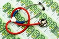 Stethoscope and euro notes Royalty Free Stock Photo