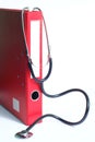 Stethoscope and file folder Royalty Free Stock Photo