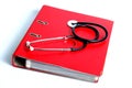 Stethoscope and file folder Royalty Free Stock Photo