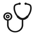 Stethoscope flat diagnostic icon vector. Doctor item, hospital pictogram isolated on background