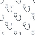 Stethoscope Flat Icon Seamless Pattern