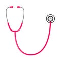 Stethoscope In Flat Pink Vector Royalty Free Stock Photo