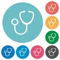 Stethoscope flat round icons