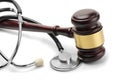 Stethoscope and gavel Royalty Free Stock Photo