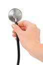 Stethoscope in hand Royalty Free Stock Photo
