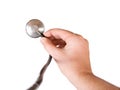 Stethoscope in hand Royalty Free Stock Photo