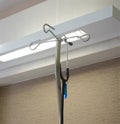 Stethoscope hanging on medical stand