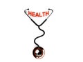 Stethoscope and health text